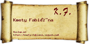 Kmety Fabiána névjegykártya